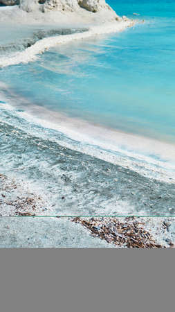 Panoramic view of Pamukkale beach in Turkeyの写真素材