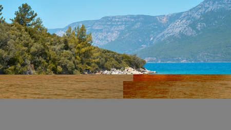 Panoramic view of the Adriatic Sea in Croatia.の写真素材