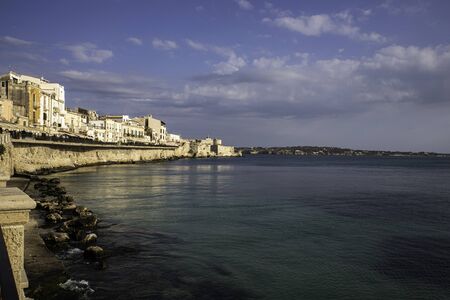 Shore in Ortigia, Sicilyの写真素材
