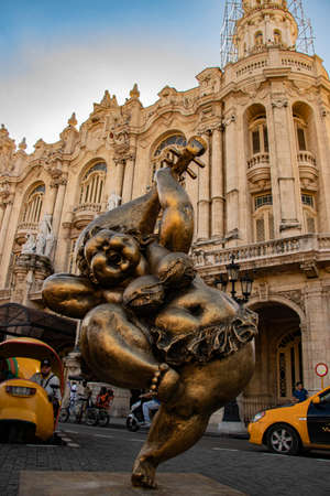 The Great Theater of Havana with one of the stature of dance and music, Cubaのeditorial素材