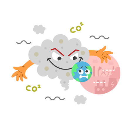 Greenhouse gas emissions vector illustrationのイラスト素材