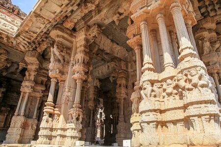 Karnataka, Hampi, India, ruins of the city of Vijayanagar, Vitala templの写真素材