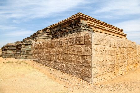 Karnataka, Hampi, India, ruins of the city of Vijayanagarの写真素材