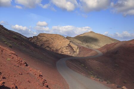 Volcanic landscapes on Timanfaya. Lanzarote. Canary Islands. Spain,の写真素材