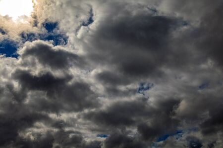 blue sky background with white cloudsの写真素材