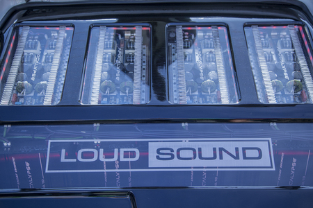 Rostov-on-Don, Russia, September 23, 2018: AutoShow on auto sound in Rostov-on-Don, Powerful...