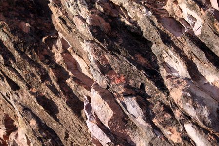 View of the texture of a rocky formation on some mountain.