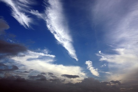 view of white and gray cloud formation on the sky.の写真素材