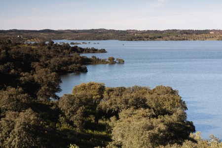 Beautiful view of the Alqueva region on the Alentejo, Portugal.の写真素材