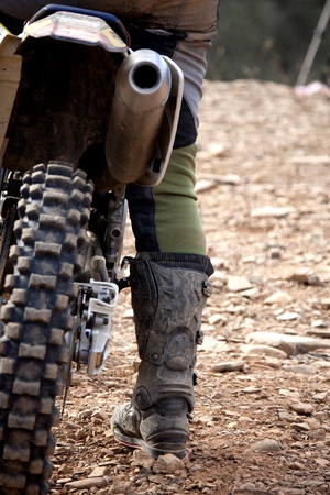 Close view of the details of a motocross rider.の写真素材