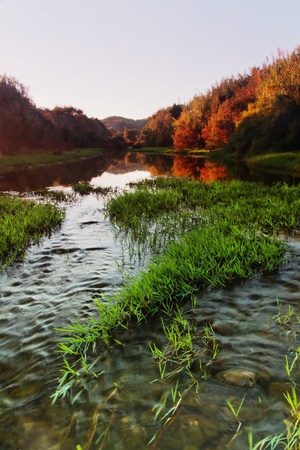 Beautiful view of a interior river of the Algarve region, Portugal.の写真素材