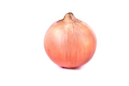 Close up view of an onion isolated on a white background.の写真素材