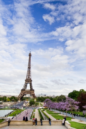 View of the beautiful iconic Eiffel tower in Paris, France.のeditorial素材