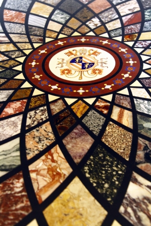 Close view detail of a table inside the Vatican museums.のeditorial素材