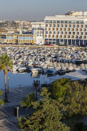 View of the marina located in Faro, Portugal.のeditorial素材