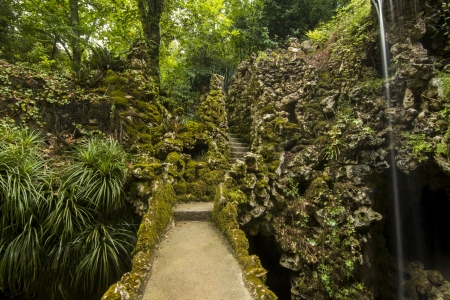 View of a section of the beautiful park called, Quinta da Regaleira, located in Sintra, Portugal.の写真素材