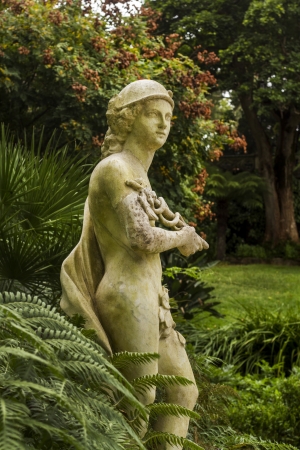 View of one of the beautiful statues located on, Quinta da Regaleira, Sintra, Portugal.の写真素材