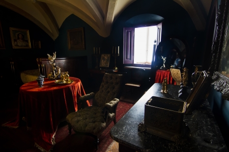 View of a inside room of the beautiful Palace of Pena, located in Sintra, Portugal.のeditorial素材