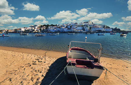 Beautiful view of Ferragudo village located in Portugal, Europe.の写真素材