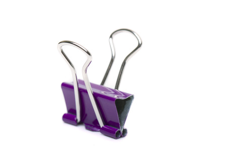 Close up view of a office binder clip isolated on a white background.の写真素材