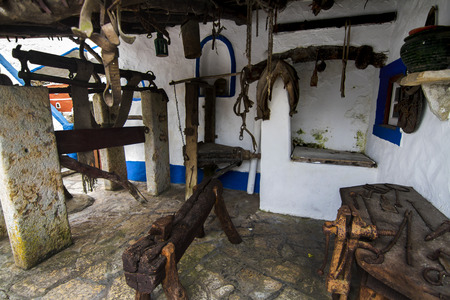Partial view of the famous house museum of Jose Franco, located on Mafra municipality, depicting several urban architectural traditions and way of life of the Portuguese culture.のeditorial素材