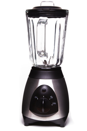 Close up view of an electric blender isolated on a white background.の写真素材