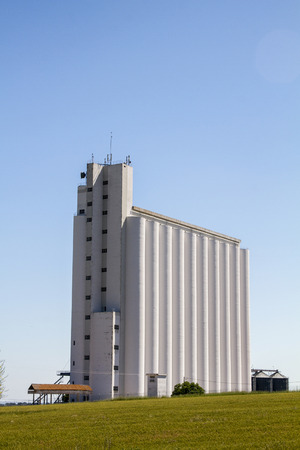 View of a big storage silo structure for grains.の写真素材