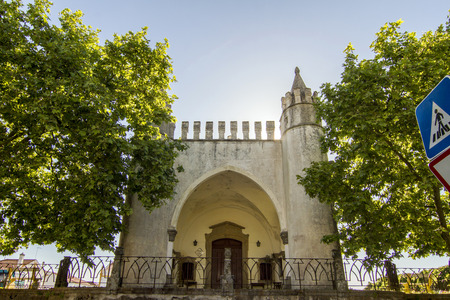 Close up view of the Church of Sao Bras located in Evora city, Portugal.