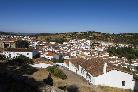 View of the beautiful village of Aracena, Spain.の写真素材