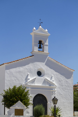 Close up view of a Christian church located in Aracena, Spain.の写真素材