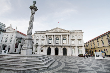 View of the city hall building located in Lisbon, Portugal.のeditorial素材