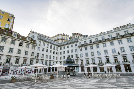 View of the typical building architecture of Lisbon, Portugal.のeditorial素材