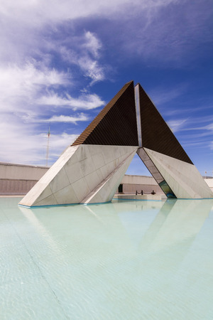 View of the memorial monument of the Ultramar war, located in Lisbon, Portugal.のeditorial素材