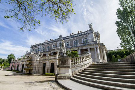 View of the the beautiful National Palace of Queluz, located in Sintra, Portugal.のeditorial素材