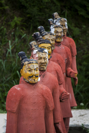View of replica statues located in Buddha Eden park, Bombarral, Portugal.のeditorial素材