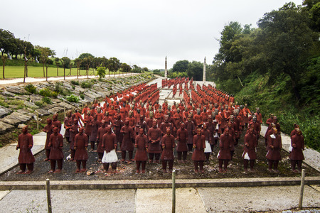 View of replica statues located in Buddha Eden park, Bombarral, Portugal.
