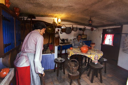 Partial view of the famous house museum of Jose Franco, located on Mafra municipality, depicting several urban architectural traditions and way of life of the Portuguese culture.のeditorial素材