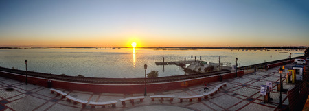 Beautiful sunset at Faro city.