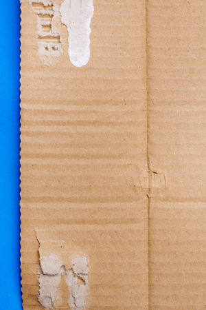 Close up view of recycled brown cardboard texture.の写真素材