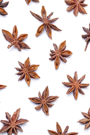 Top view row of aromatic star anise.の写真素材