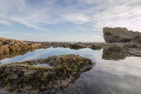 Beautiful view of the Sao Lourenco coastline near Albufeira, Portugal.の写真素材