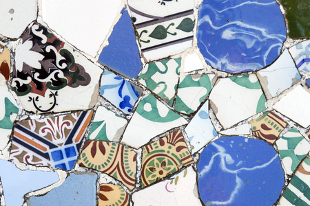 BARCELONA, SPAIN - 22nd MAY, 2015: Details from the famous Park Guell located in Barcelona, Spain.のeditorial素材