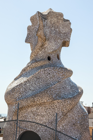 BARCELONA, SPAIN - 23rd MAY, 2015: Interior details of the famous Casa La Pedrera, from modernism architect Antoni Gaudi located in Barcelona, Spain.のeditorial素材