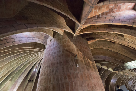 BARCELONA, SPAIN - 23rd MAY, 2015: Interior details of the famous Casa La Pedrera, from modernism...