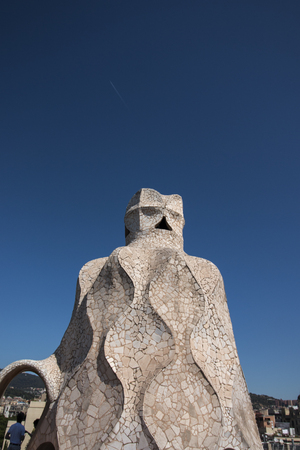 BARCELONA, SPAIN - 23rd MAY, 2015: Interior details of the famous Casa La Pedrera, from modernism architect Antoni Gaudi located in Barcelona, Spain.のeditorial素材