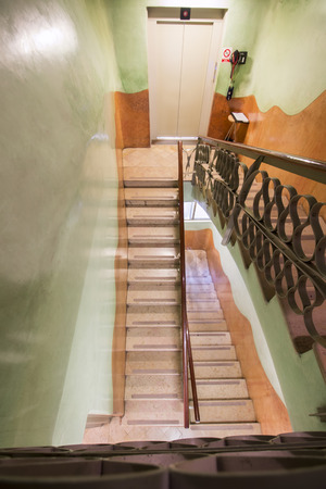 BARCELONA, SPAIN - 23rd MAY, 2015: Interior details of the famous Casa La Pedrera, from modernism architect Antoni Gaudi located in Barcelona, Spain.のeditorial素材