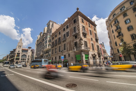 Close view of typical architecture of Barcelona city, Spain.のeditorial素材