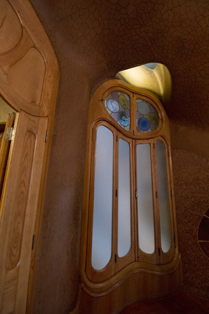 BARCELONA, SPAIN - 23rd MAY, 2015: Interior details of the famous Casa Battlo, modernism architect Antoni Gaudi located in Barcelona, Spain.のeditorial素材