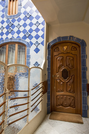 BARCELONA, SPAIN - 23rd MAY, 2015: Interior details of the famous Casa Battlo, modernism architect Antoni Gaudi located in Barcelona, Spain.のeditorial素材