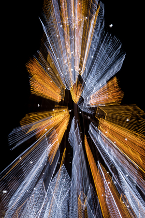 Close up view of a Christmas tree abstract motion.